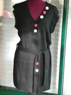 b-Robe tunique laine noire